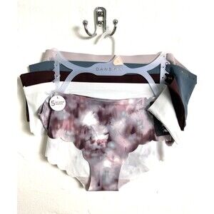 Danskin No Show Panties Size L Stretch 5 Pack Underwear Seamless Multicolor